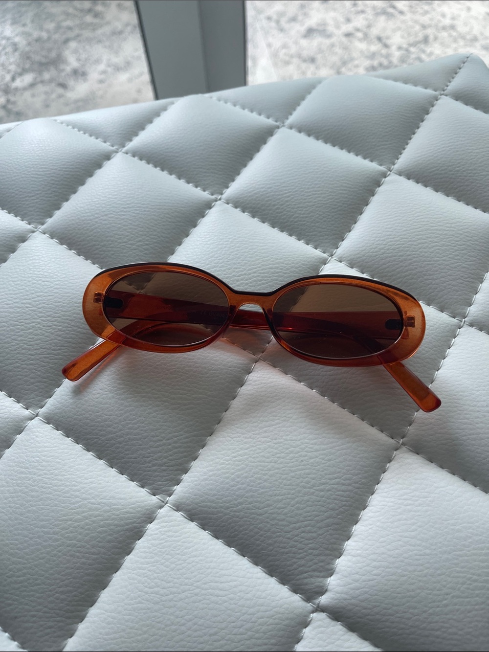 Amazon Amber Oval Sunglasses - Translucent Brown Frame